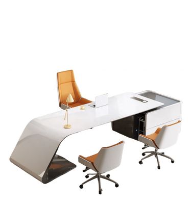 ISO9001/ISO14001 Certified MDF Baking Varnish Work Table Manager Desk with Drawer