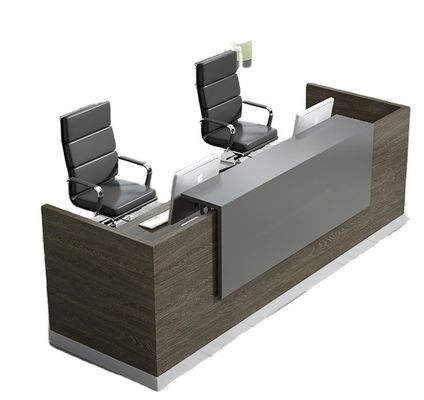 Wooden Light Luxury Office Counter for Business Reception and Beauty Salon Front Desk