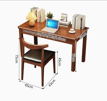 Simple Solid Wood Office Desk and Horn Chair Combination for Modern Home Study