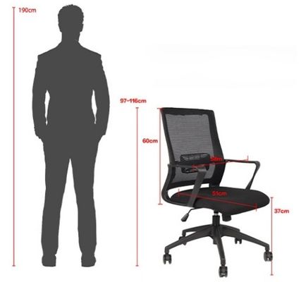 Office Lift Computer Chair Home Swivel Chair with Breathable Mesh and Fabric Material