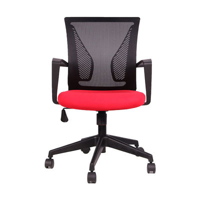 Modern Design Office Furniture Black Mesh Swivel Chair with Red Cushion and Butterfly Back