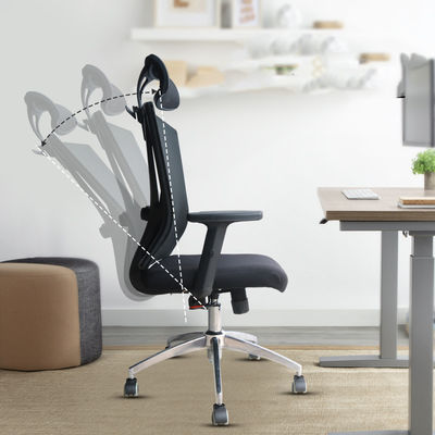 Adjustable Headrest Mesh Chair Fabric Multifunctional Ergonomic High Back Boss Chair