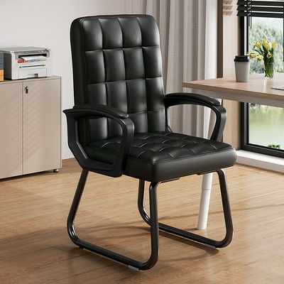 Reception Black PU Leather Office Chair with Revolving and Adjustable Lifting Function