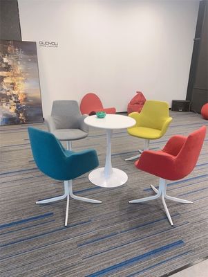 NO Folded Office Fashion Sofa Chair with Metal Legs and Multi-color Fabric Lounge