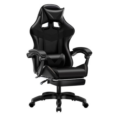 Ergonomic Black Gaming Chair with Footrest and BIFMA Passed Class 4 Chrome Gaslift