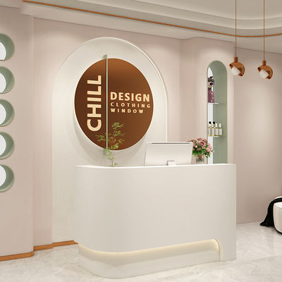 Stylistic Simplicity Curved Consulting Service Desk for Salon Nail Salon Clinic