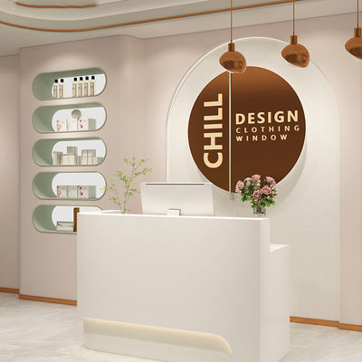 Stylistic Simplicity Curved Consulting Service Desk for Salon Nail Salon Clinic