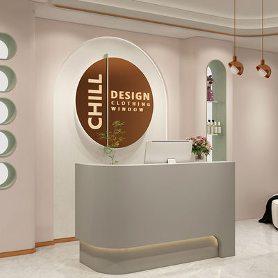 Stylistic Simplicity Curved Consulting Service Desk for Salon Nail Salon Clinic