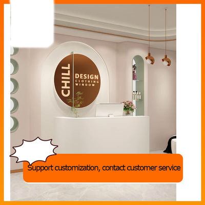 Stylistic Simplicity Curved Consulting Service Desk for Salon Nail Salon Clinic