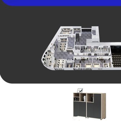 Functional and Durable Flower Groove Desk Low Cabinet for Office Partition Storage