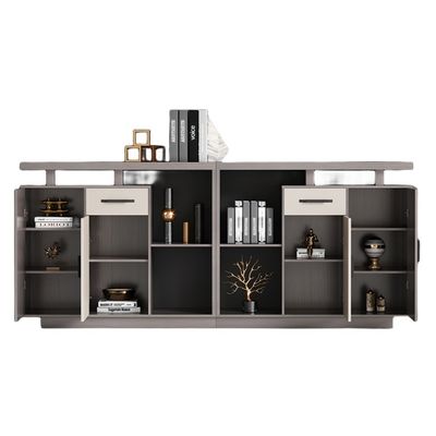 Commercial Furniture Long Office Cabinet with Modern Design and Wood Panel Partition