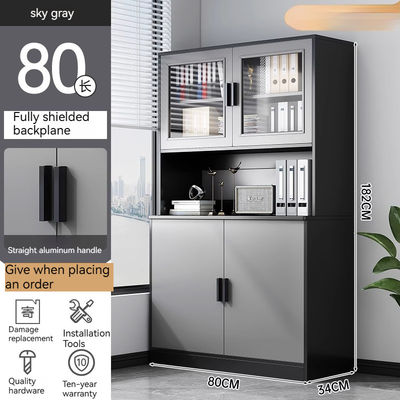 Spacious Wooden Storage Cabinet for Certificates and Trophies in Office or Living Room