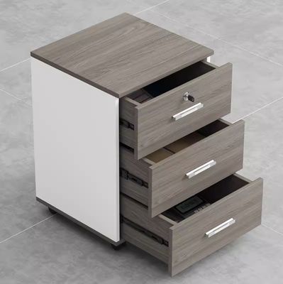 Versatile Three-Drawer Lockable Cabinet for Office File Storage and Mail Organization
