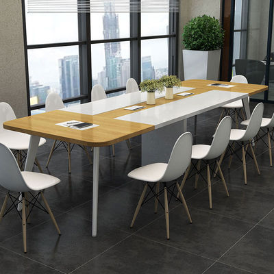 Modern Simple Long Table Wood Style PANEL Conference Table for Company Training Study