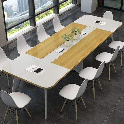 Modern Simple Long Table Wood Style PANEL Conference Table for Company Training Study