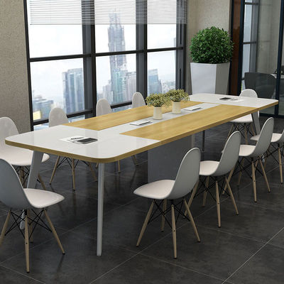 Modern Simple Long Table Wood Style PANEL Conference Table for Company Training Study