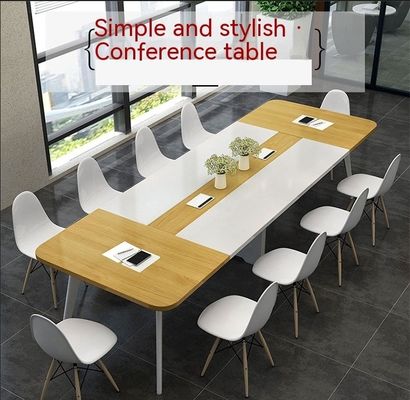 Modern Simple Long Table Wood Style PANEL Conference Table for Company Training Study