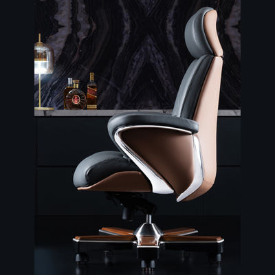 Adjustable Lifting Function Lift Chair Italian Light Luxury Leather Boss Office Chair