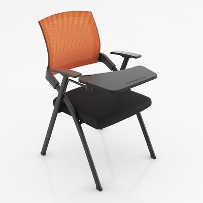 Office Upholstered Foldable Training Chair with Mesh Writing Pad and Tablet Arm