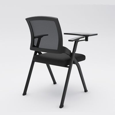 Office Upholstered Foldable Training Chair with Mesh Writing Pad and Tablet Arm