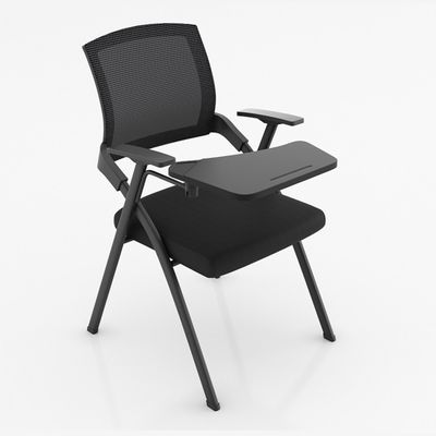 Office Upholstered Foldable Training Chair with Mesh Writing Pad and Tablet Arm