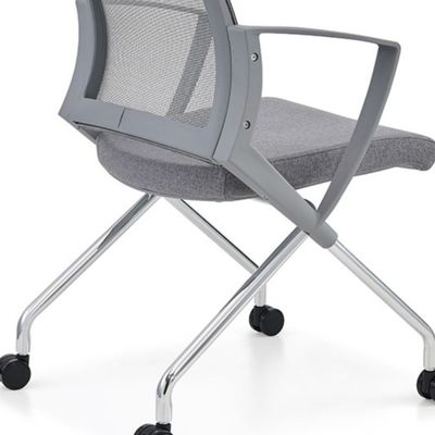 Foldable PP Plastic Mesh Fabric School Student Training Chair with Wheel and No Handrail