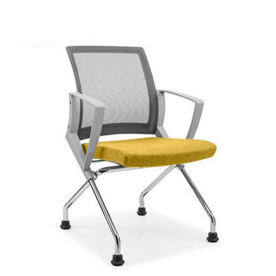 Foldable PP Plastic Mesh Fabric School Student Training Chair with Wheel and No Handrail