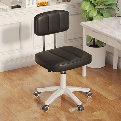 Adjustable Lifting Function Fabric Makeup Stool with Backrest and Revolving Design