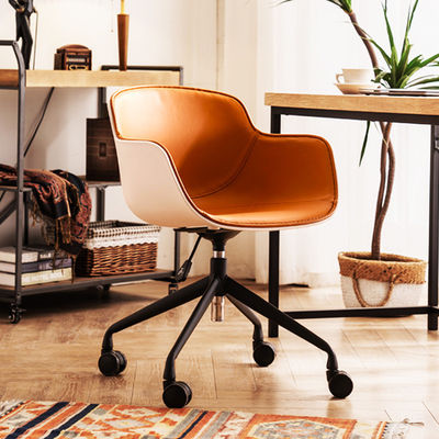 Office Visitor Chair with Adjustable Height Vertical Lift and Technical Leather Material