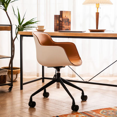Office Visitor Chair with Adjustable Height Vertical Lift and Technical Leather Material