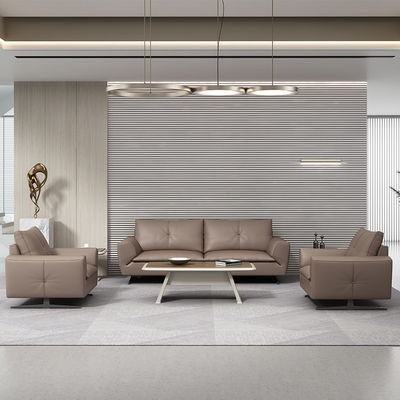 Office Furniture Gray Leather Modular Sectional Sofa Set for Office Collaboration