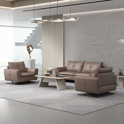 Office Furniture Gray Leather Modular Sectional Sofa Set for Office Collaboration
