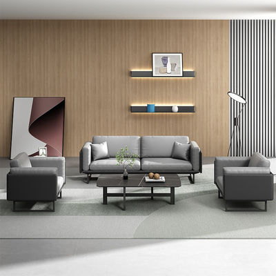 OEM Light Luxury Italian Modern Leather Sofa Coffee Table Set for Office Furniture