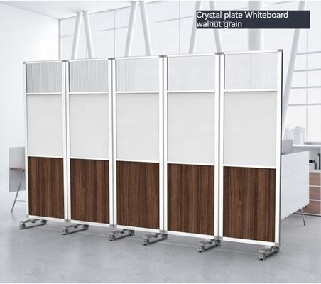 Modern Portable Office Room Divider on Wheels with Folding Screen Partition Wall