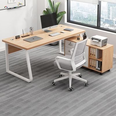 Commercial Furniture Simple Modern Wooden Office Desk and Chair with File Cabinet