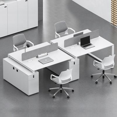 Office Furniture White Simple Computer Desk for 6 People in Business Premises
