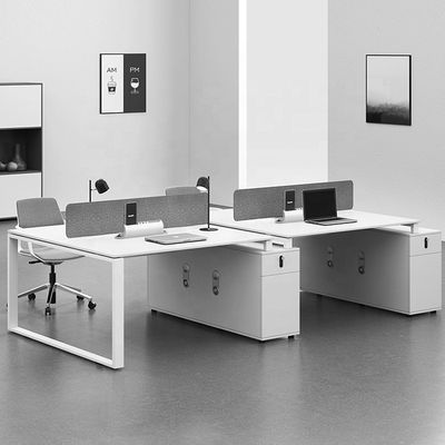 Office Furniture White Simple Computer Desk for 6 People in Business Premises