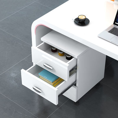 Mail Packing Modern Simple White Lacquer Staff Desk for 4 People in Office Design