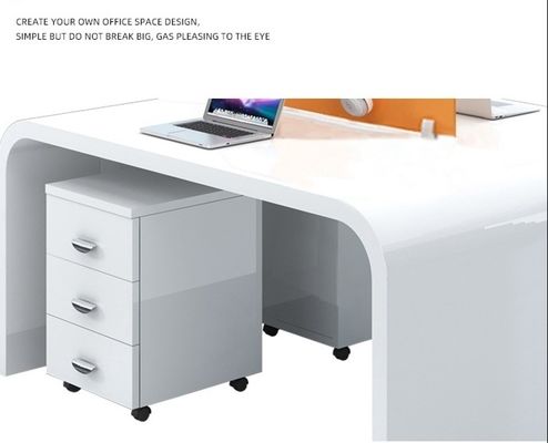 Mail Packing Modern Simple White Lacquer Staff Desk for 4 People in Office Design