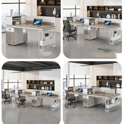 Employee Desktop Computer Table Multi-functional Office Desk and Chair for 4-6 People