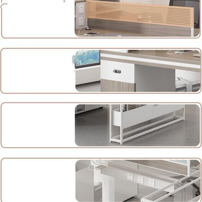 Employee Desktop Computer Table Multi-functional Office Desk and Chair for 4-6 People