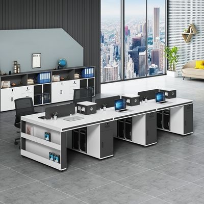 Modern Design Simple Office Workstation with 2 4 6 Staff Chairs and Desk Combination