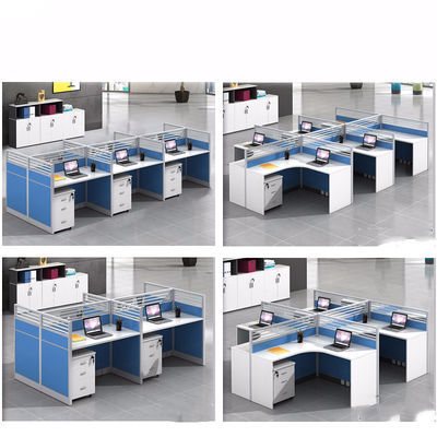 Modular and Customizable Office Furniture 4-Person Screen Workstation with Desk Space