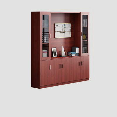 Stylistic Wooden Office Bookcase File Data Cabinet for Commercial Storage and Display