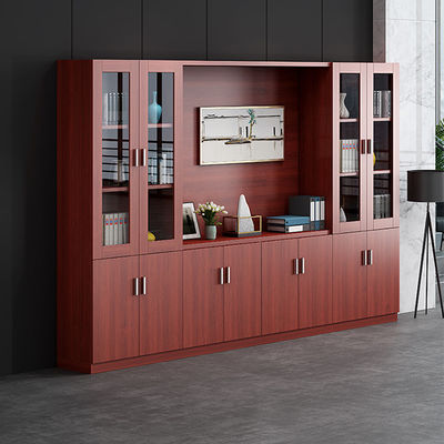Stylistic Wooden Office Bookcase File Data Cabinet for Commercial Storage and Display