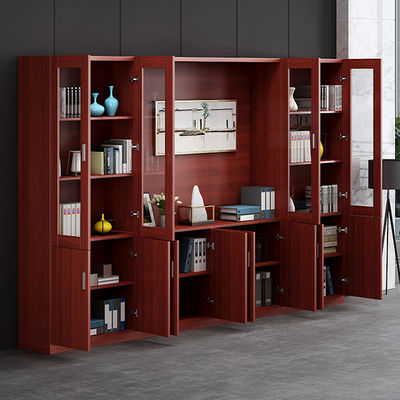 Stylistic Wooden Office Bookcase File Data Cabinet for Commercial Storage and Display