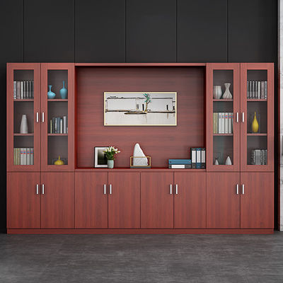 Stylistic Wooden Office Bookcase File Data Cabinet for Commercial Storage and Display