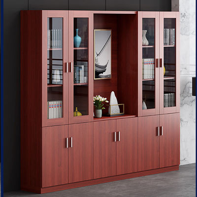 Stylistic Wooden Office Bookcase File Data Cabinet for Commercial Storage and Display