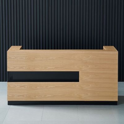 Solid Wood Corner Reception Desk for Hotel Clothing Store and Company Front Desk Table