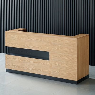 Solid Wood Corner Reception Desk for Hotel Clothing Store and Company Front Desk Table